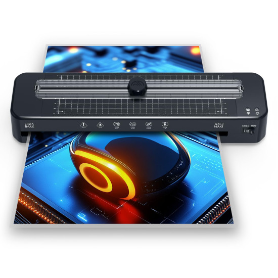 Laminator 13 Inch Wide with Laminating Sheets 50pcs, Hot and Cold Laminator Machine with Paper Trimmer, Thermal Laminator 11x17 for A3 A4 A5 A6 with Corner Rounder for Home Office School Use